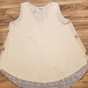Merona Target Paisley Back Boho Pink Blouse Sleeveless V-neck Top Plus Size 2XL